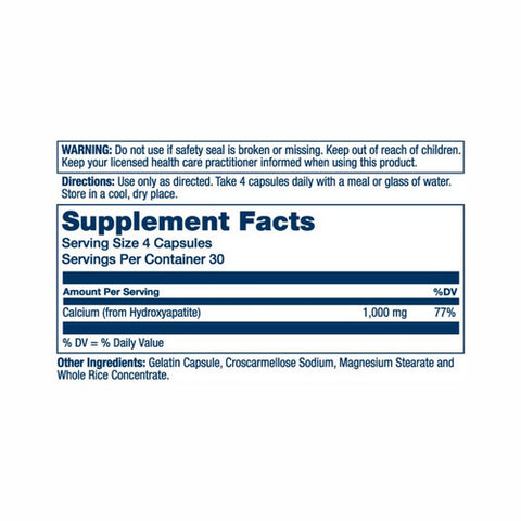 Solaray, Calcium Hydroxyapatite, 1,000 mg, 120 Caps