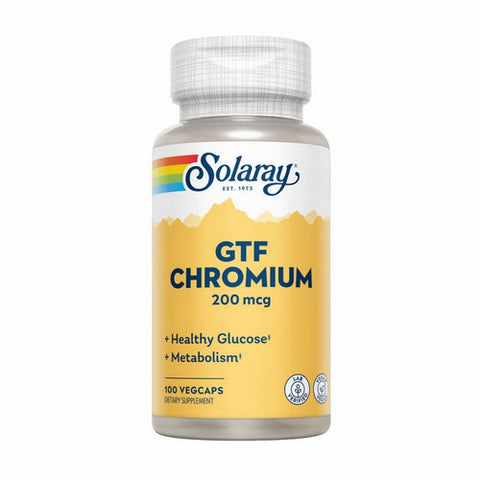 Solaray, GTF Chromium, 200 Mcg, 100 Veg Caps