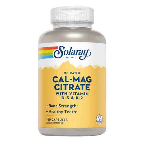 Solaray, Calcium And Magnesium Citrate With Vitamins D 3 Plus K 2, 180 Caps