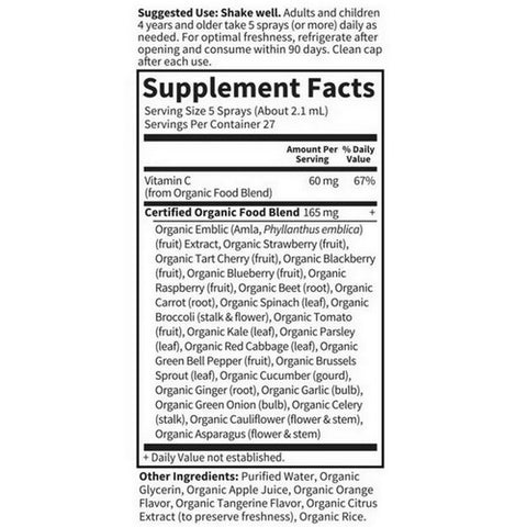 Garden of Life, Vitamin C Organic Spray, Orange-Tangerine 2 fl oz
