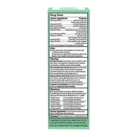 Hylands, Cold N' Cough Nighttime, Grape 4 oz