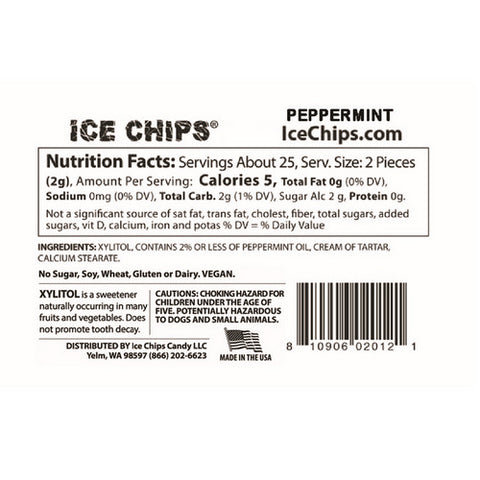 Ice Chips Candy, Ice Chips Candy, Peppermint 1.76 oz
