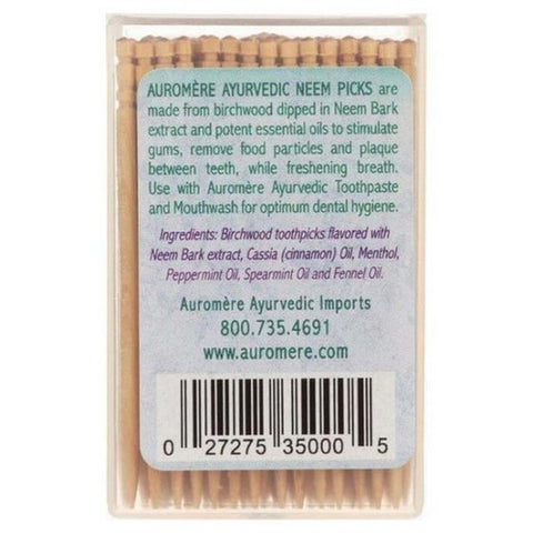 Auromere, Dental Pick Wood Ayurvedic, 100 Count(Case Of 12)