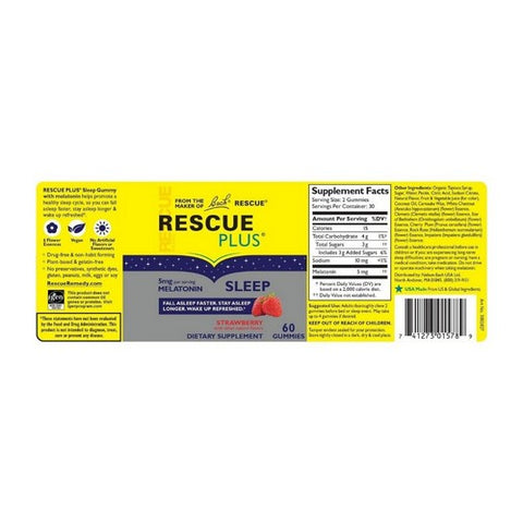Bach, Rescue Plus Sleep Melatonin, 60 Gummies