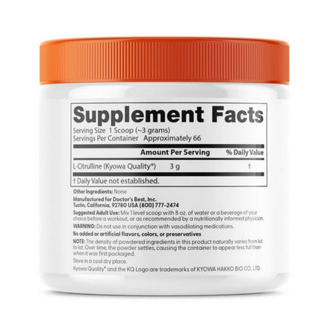 Doctors Best, L-Citrulline Powder, 200 Grams