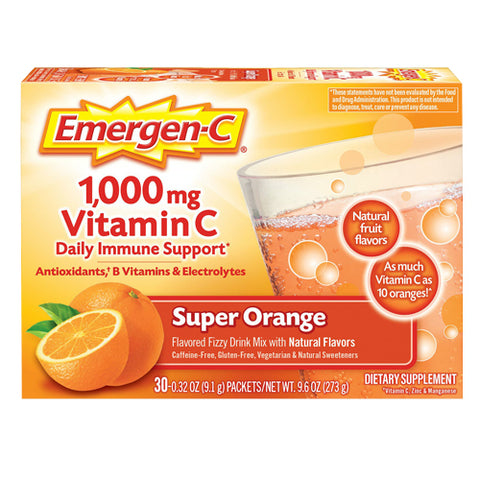 Emergen-C, Vitamin C Drink Mix Super Orange, 1000 mg, 30 packets