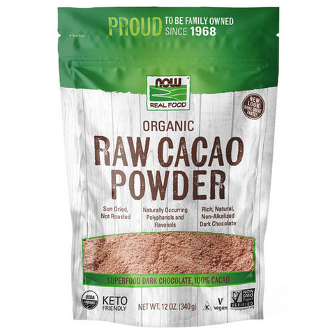 Now Foods, Organic & Raw Cacao Powder, 12 Oz