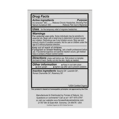 Forces of Nature, Migrane Pain Management, 4 ml