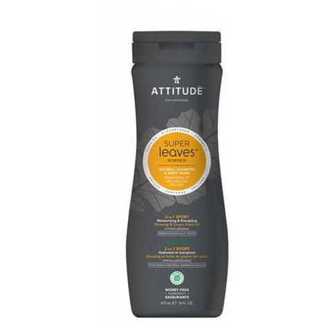 Attitude, Natural Shampoo & Body Wash, 2 in1 Scalp Care Men 15.9 Oz
