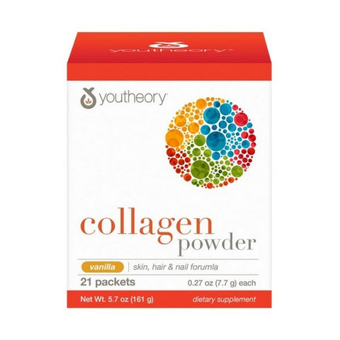 Youtheory, Collagen Powder Vanilla, Vanilla 21 Packets