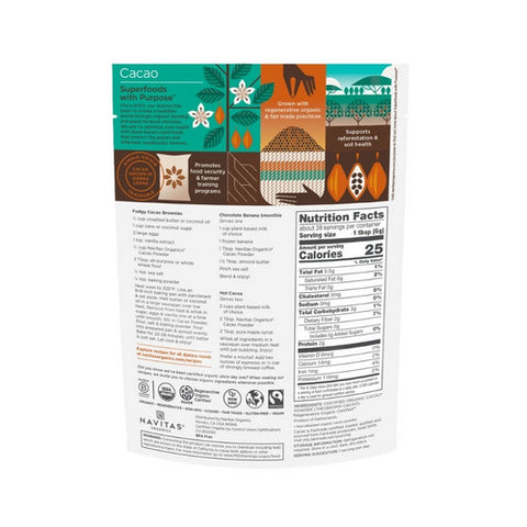 Navitas Organics, Organic Cacao Powder, Organic Chocolate 8 Oz