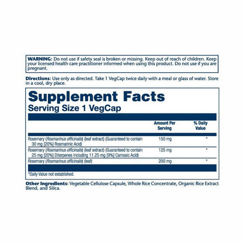 Solaray, Rosemary Leaf Extract, 275 mg, 45 Veg Caps