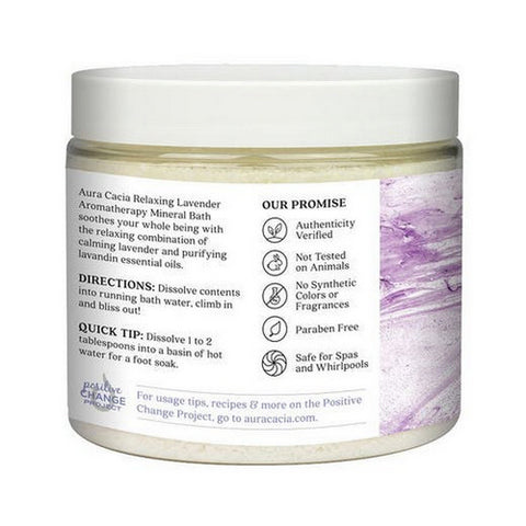 Aura Cacia, Mineral Bath, Relaxing Lavender 16 Oz