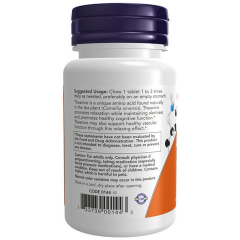 Now Foods, L-Theanine, 100 mg, 90 Veg Caps