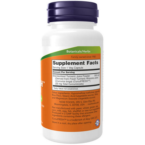 Now Foods, Curcufresh Curcumin, 500 mg, 60 Veggie Caps