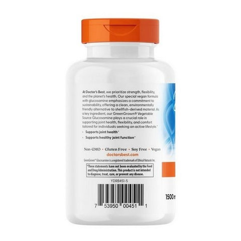 Doctors Best, Vegan Glucosamine Sulfate with Green Grown, 750 mg, 180 Veg Caps