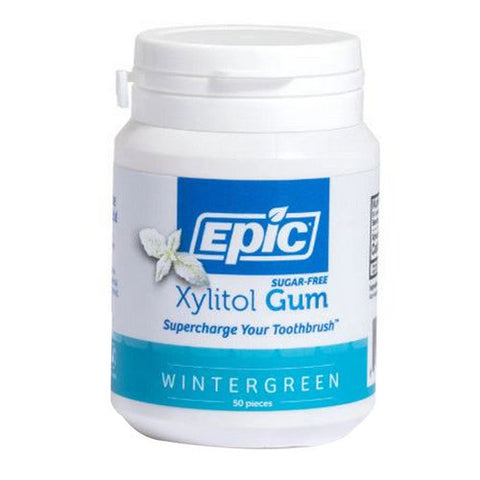 Epic Dental, Xylitol Sweetened Gum, Wintergreen 50 Count