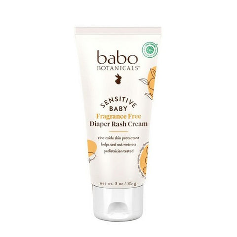 Babo Botanicals, Sensitive Baby Diaper Cream Fragrance Free, 3 Oz