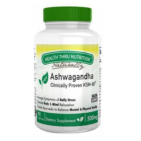 Health Thru Nutrition, Ashwagandha, 500 mg, 90 Veg Caps