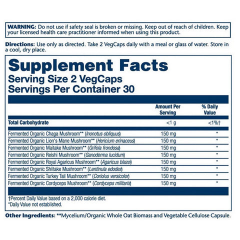 Solaray, Organically Grown Fermented Mushroom Complete, 600 mg, 60 Count