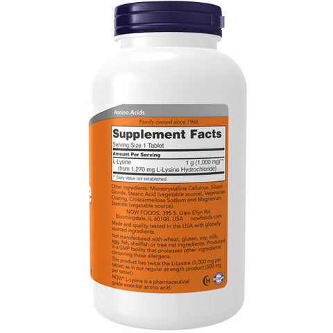 Now Foods, L-Lysine, 1000 mg, 250 Tabs