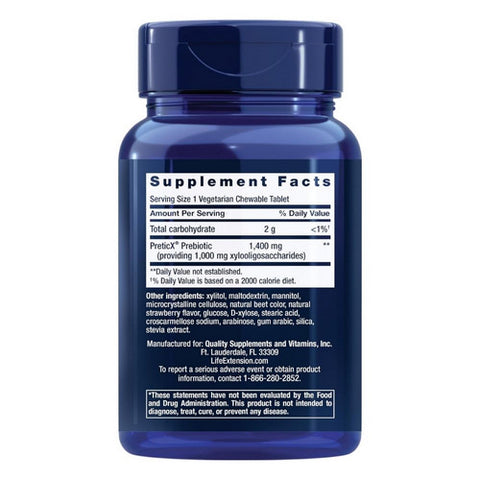 Life Extension, Florassist Prebiotic Straberry, 60 Chewable Tabs