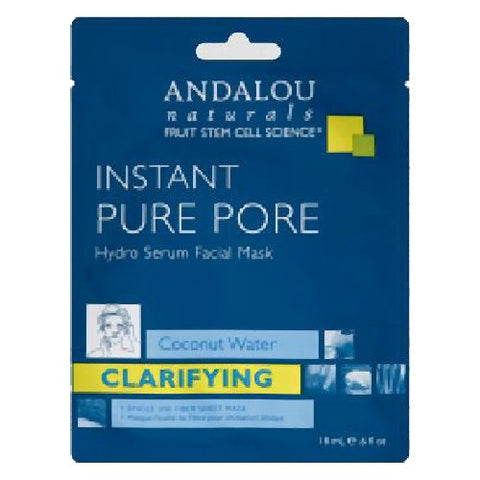 Andalou Naturals, Instant Pure Pore Hydro Serum Facial Mask, 0.6 Oz