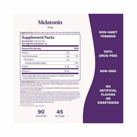 Natrol, Melatonin Gummies, 10mg, Strawberry 90 Count