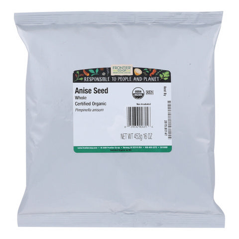 Frontier Coop, Organic Whole Anise Seed, 16 Oz