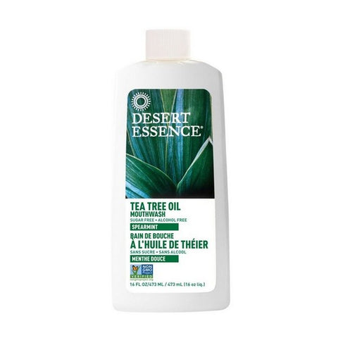 Desert Essence, Tea Tree Oil Mouthwash with Spearmint, 16 Oz