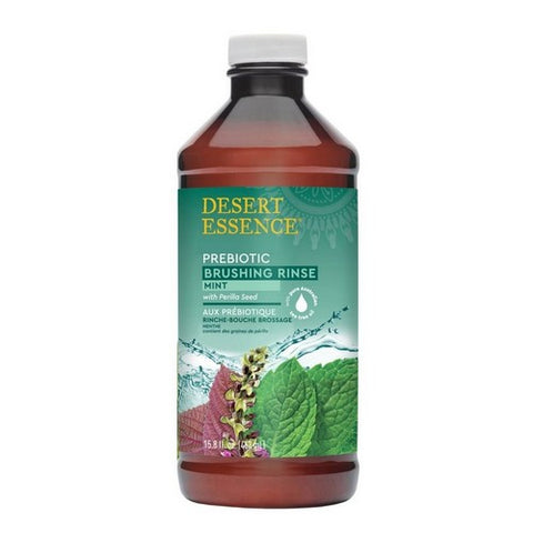 Desert Essence, Prebiotic Plant-Based Brushing Rinse Mint, 16 Oz