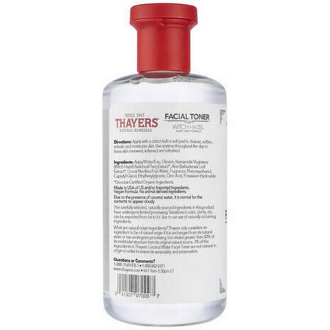 Thayers, Witch Hazel with Aloe Vera Alcohol Free Toner, Coconut Water 12 Oz