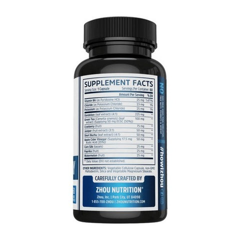 Zhou Nutrition, Water Away, 60 Caps