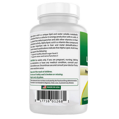 Best Naturals, Alpha Lipoic Acid, 600 mg, 120 Caps