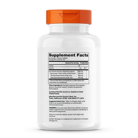 Doctors Best, Purified & Clear Omega 3 Fish Oil, 120 Softgels
