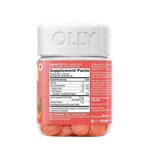 Olly, Probiotic + Prebiotic Peach, 30 Count