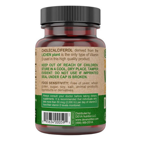 Deva Vegan Vitamins, Vegan Vitamin D3, 1000 IU, 90 Veg Tabs