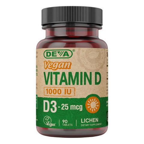 Deva Vegan Vitamins, Vegan Vitamin D3, 1000 IU, 90 Veg Tabs