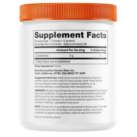 Doctors Best, L-Glutamine Powder, 300 Grams