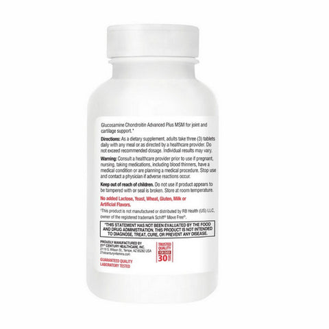 21st Century, 21st Century Glucosamine Chondroitin Advanced Plus MSM Tablets, 120 Tabs