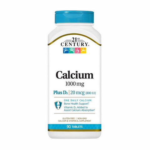 21st Century, 21st Century Calcium 1000 + D3, 90 Tabs