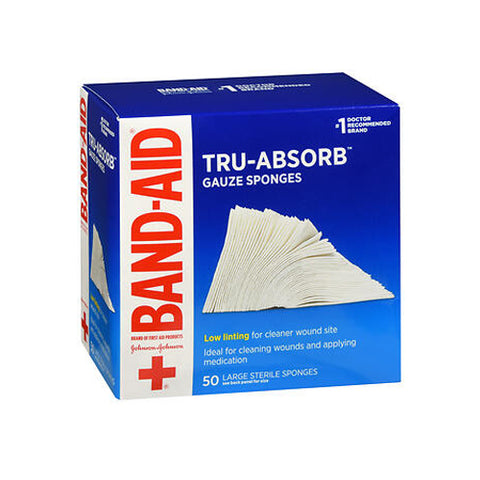 Band-Aid, Mirasorb Gauze Sponges Large 4 inch x 4 inch, 50 Each