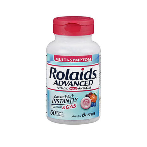 Rolaids, Advanced Antacid plus Anti-Gas, 60 Tabs