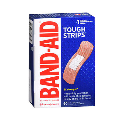 Band-Aid, Tough Strips Adhesive Bandages All One Size, 60E ach