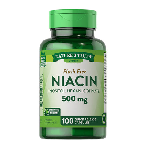 Nature's Truth, Flush Free Niacin Quick Release Capsules, 500 Mg, 100 Caps