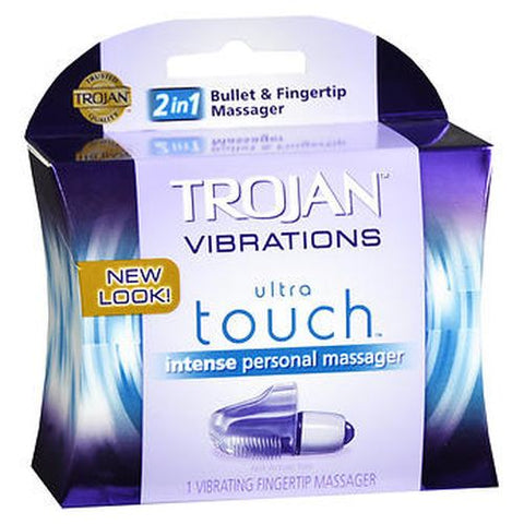Trojan, Vibrations 2 in 1 Bullet & Fingertip Ultra Touch Intense Personal Massager, 1 Each