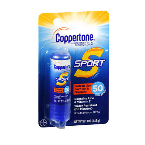 Coppertone, Sport Sunscreen Lip Balm/Skin Protectant SPF 50, 0.13 Oz