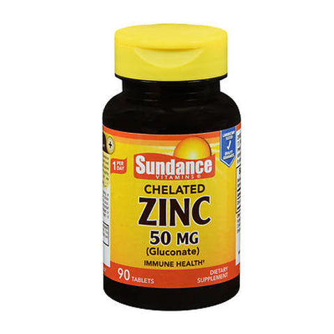 Sundance, Vitamins Chelated Zinc (Gluconate) Tablets, 50 mg, 90 Tabs