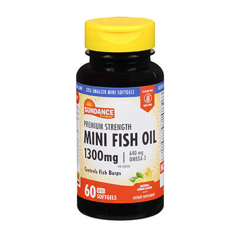 Sundance, Vitamins Fish Oil Mini Softgels Natural Lemon Flavor, 1300 mg, 60 Tabs