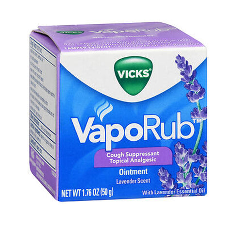 Vicks, Vaporub Cough Suppressant Topical Analgesic Ointment Lavender Scent, 1.76 Oz